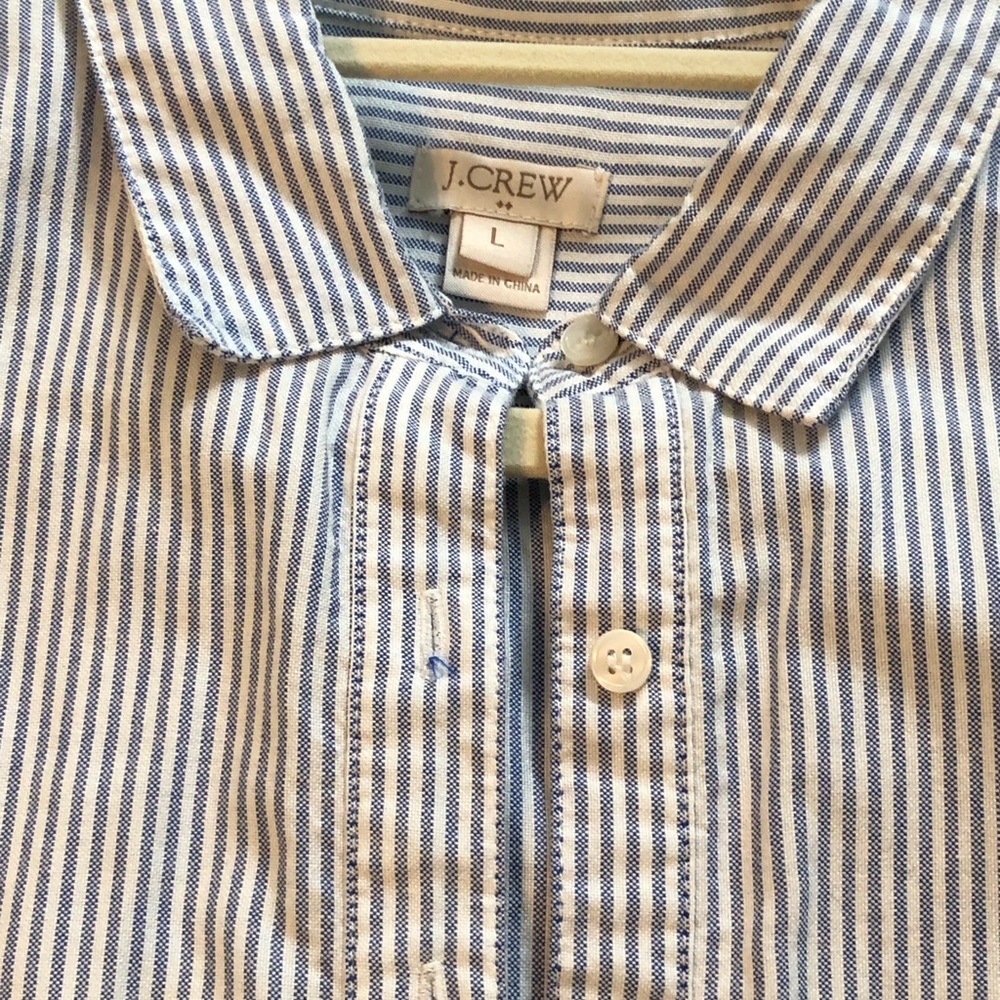 J Crew popover striped oxford shirt